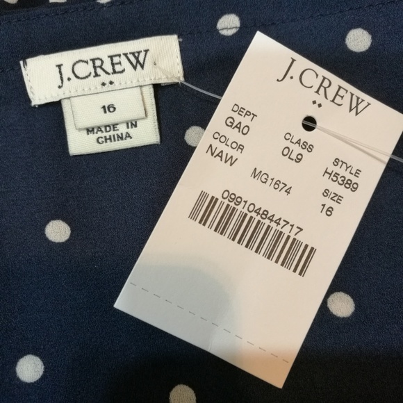 J CREW Polka Dot Ruffle Tank Top Plus Size 16 - Picture 7 of 7
